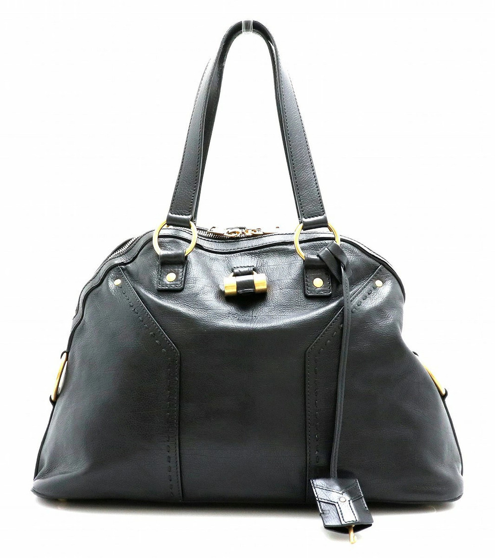 Saint Laurent Yves Yves YSL Muse To Handbag Leather Black